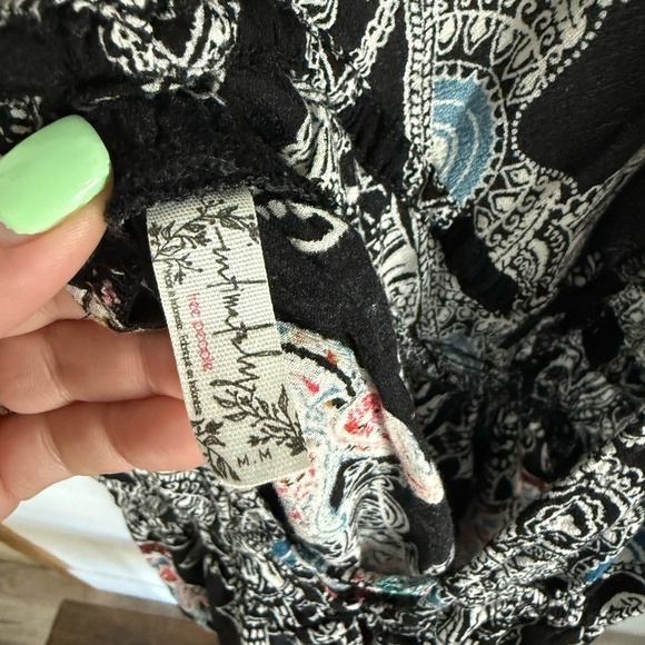 Free People Black and Pink Asymmetrical Sleeveless Dress - Picture 3 of 3